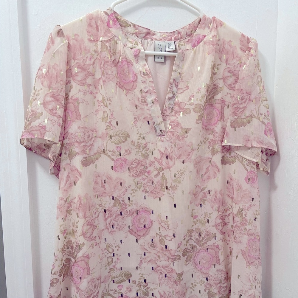 Joie Pink Floral Blouse